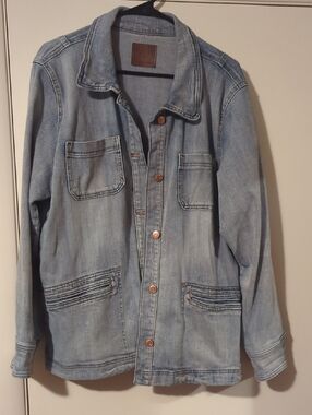 Light Blue Denim Jacket with Patch Pockets